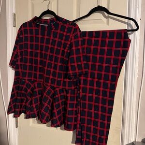 SHEIN Red and Black Plaid Garment